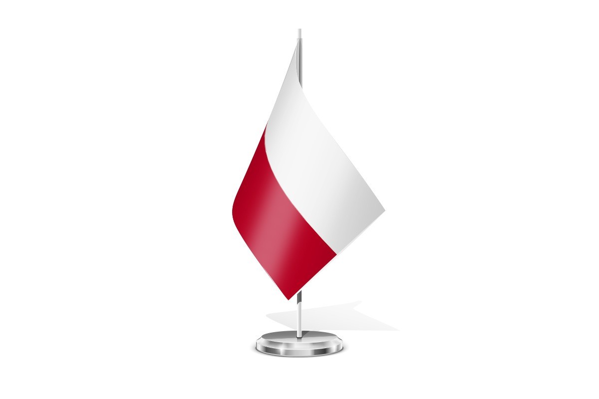 Bandera de mesa de Polonia
