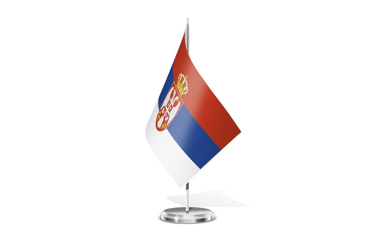 Bandera de mesa de Serbia
