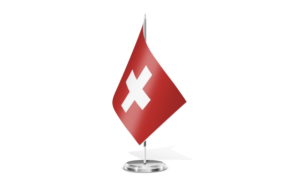Bandera de mesa de Suiza