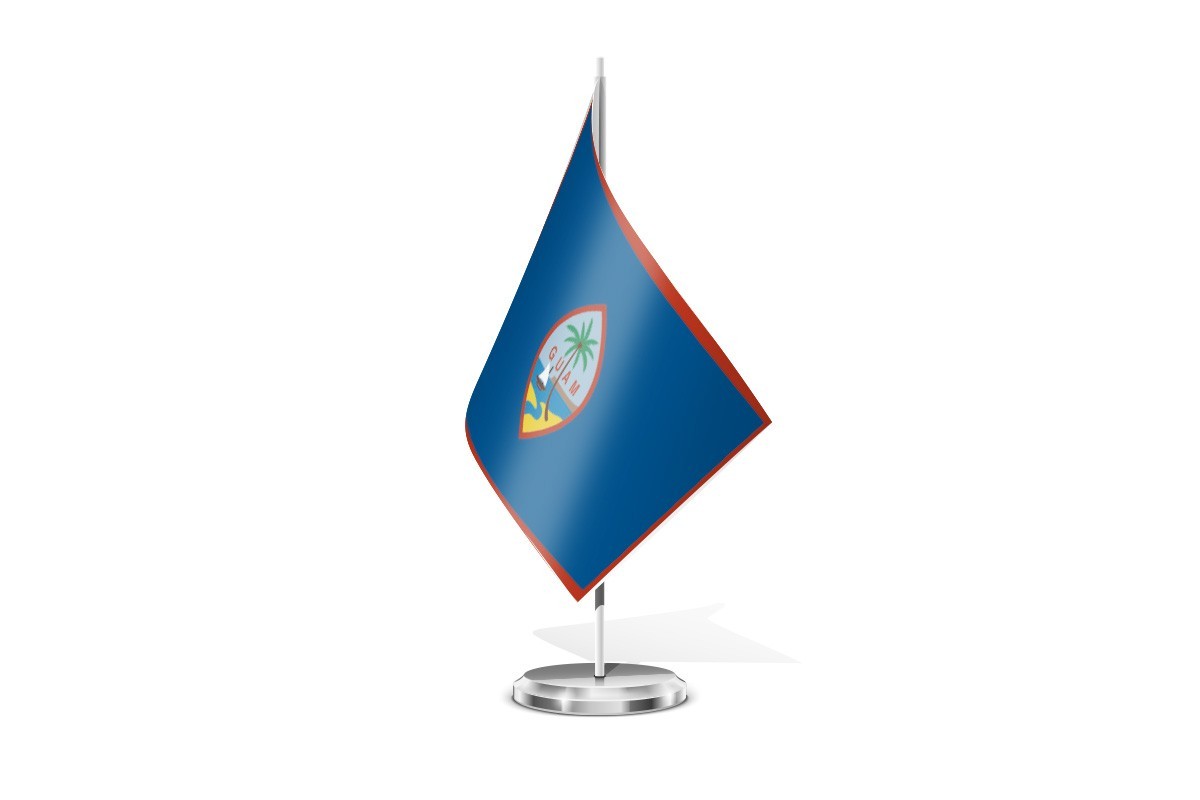 Bandera de mesa de Guam con escudo