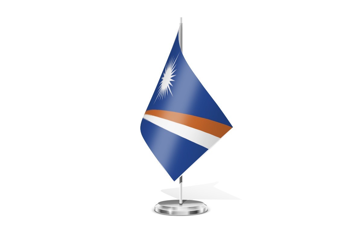 Bandera de mesa de Islas Marshall