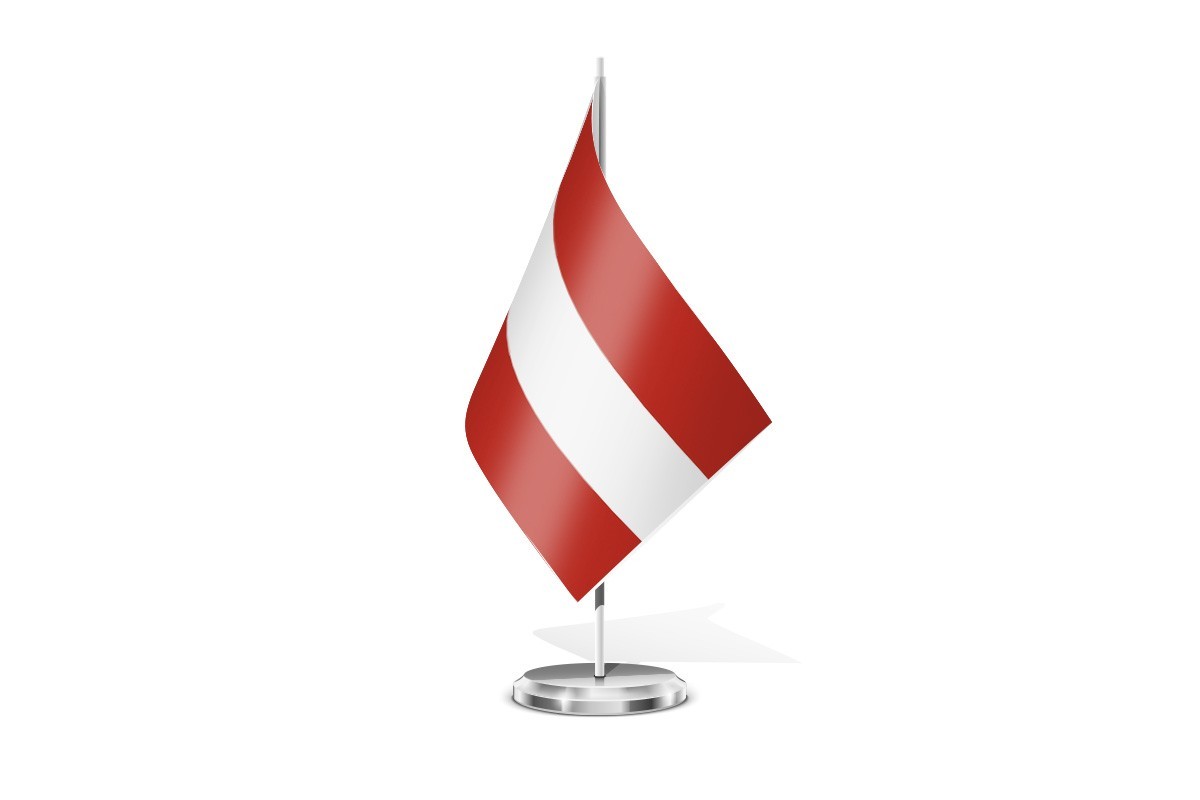 Bandera de mesa de Austria sin escudo
