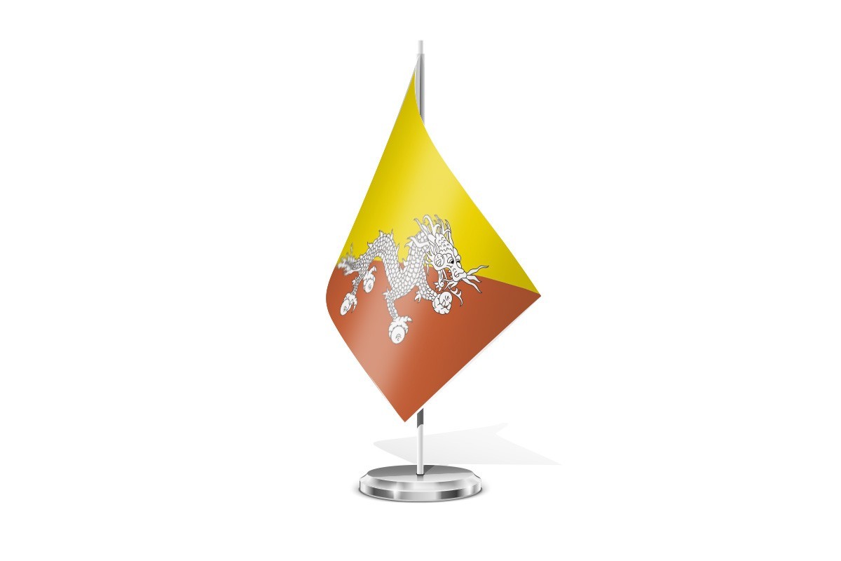 Bandera de mesa de Butan
