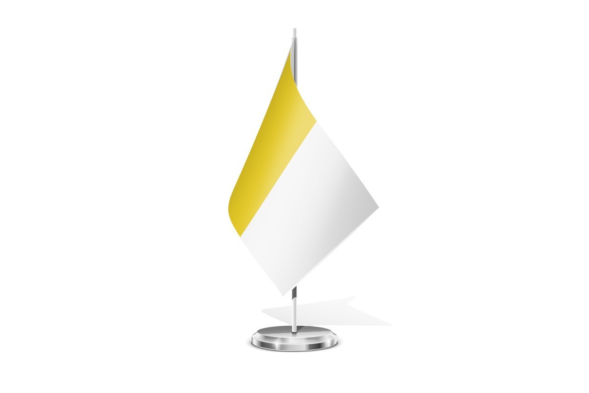 Bandera de mesa de Ciudad del Vaticano sin escudo