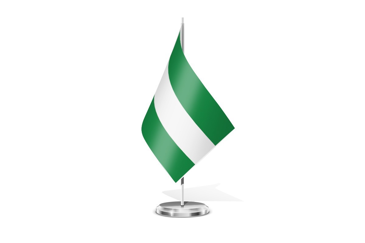 Bandera de mesa de Andalucia sin escudo