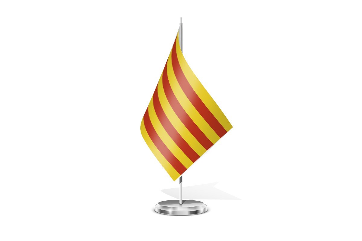 Bandera de mesa de Cataluña sin escudo
