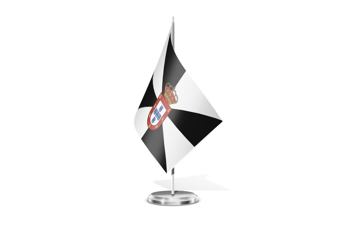 Bandera de mesa de Ceuta con escudo
