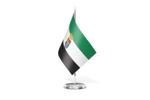 Bandera de mesa de Extremadura con escudo 123