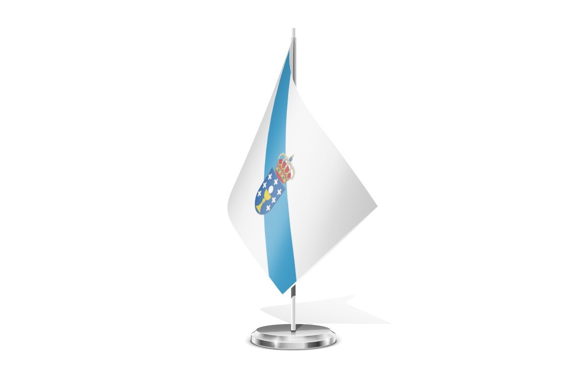 Bandera de mesa de Galicia con escudo