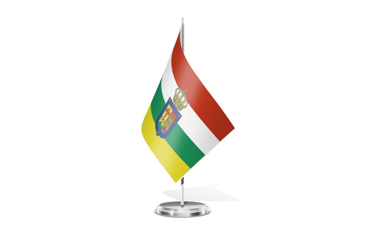 Bandera de mesa de La Rioja con escudo
