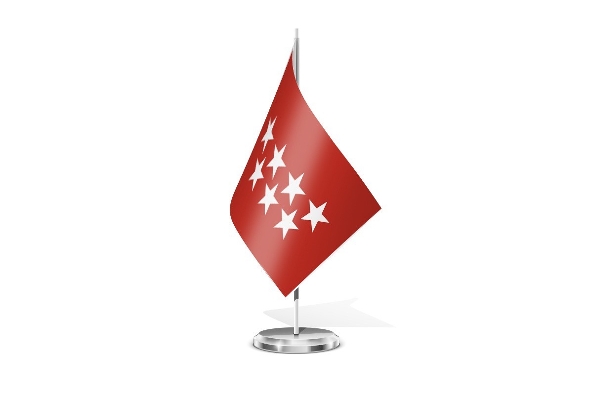 Bandera de mesa de Madrid sin escudo