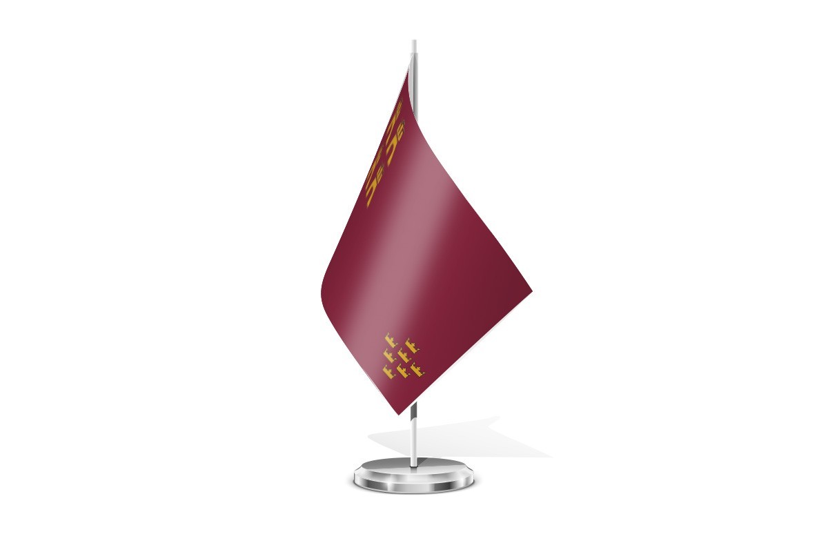 Bandera de mesa de Murcia con escudo