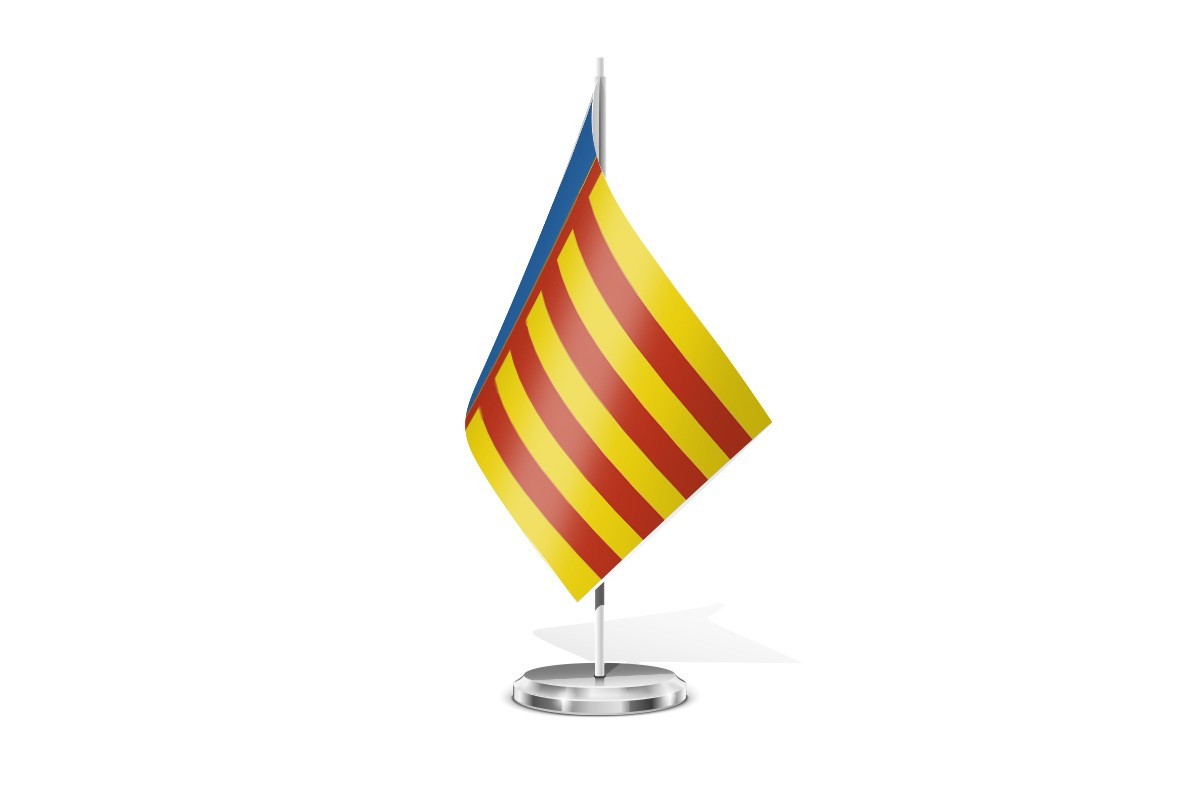 Bandera de mesa de Valencia sin escudo