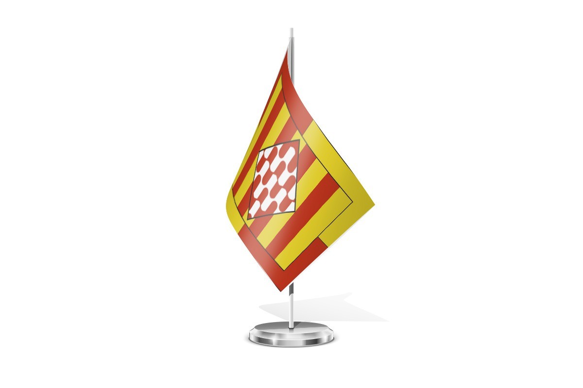 Bandera de mesa de Girona provincia