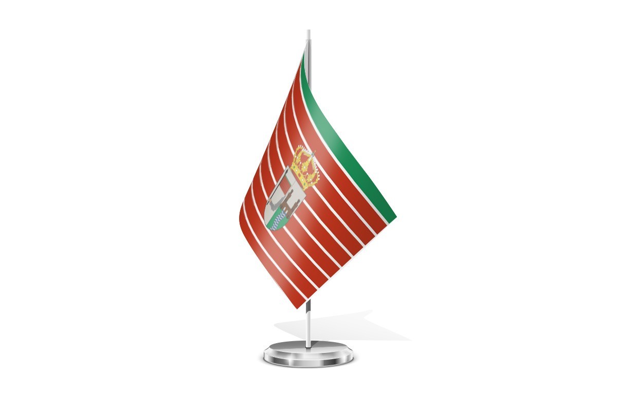 Bandera de mesa de Zamora con escudo