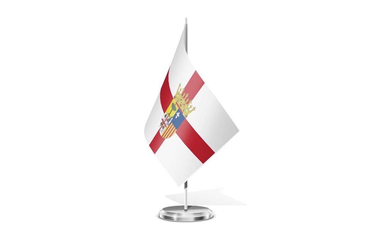 Bandera de mesa de Zaragoza provincia