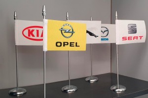 Bandera rígida de mesa personalizada