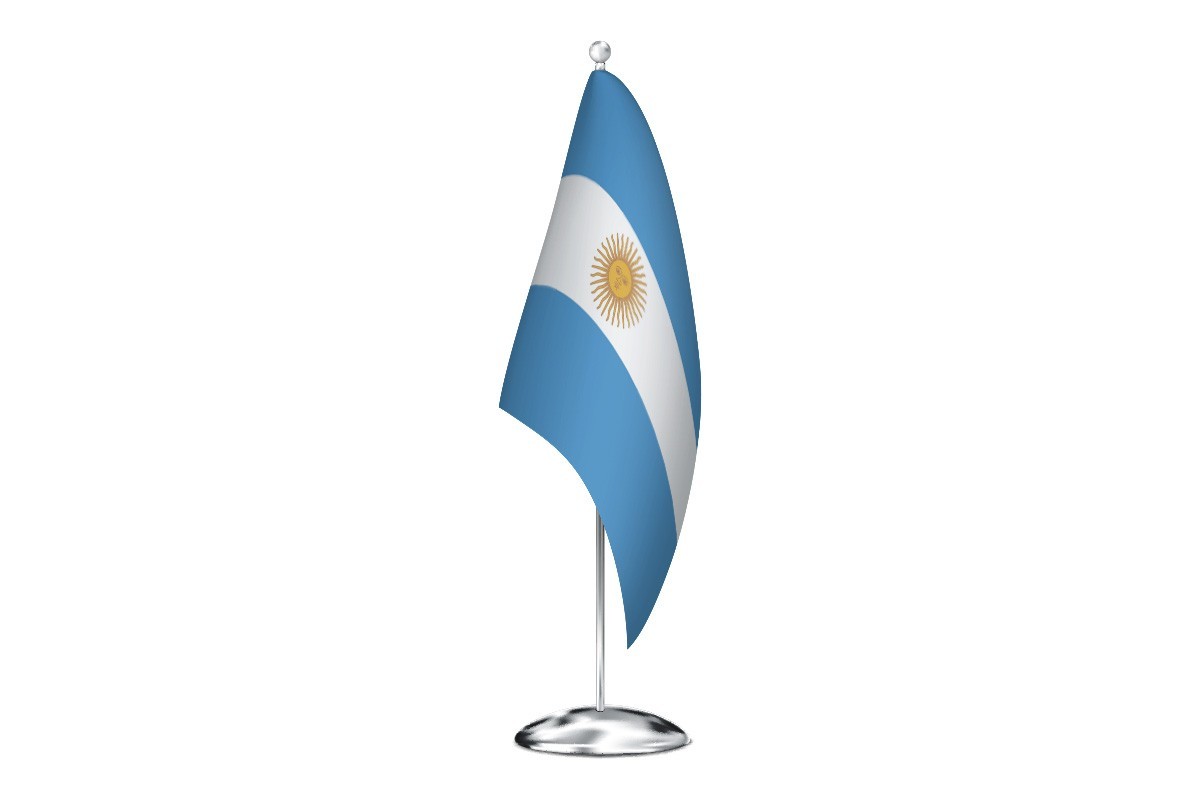 Bandera de despacho de Argentina con escudo de alta calidad