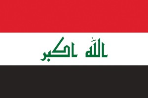 Bandera de Irak con escudo de alta calidad para exterior 123