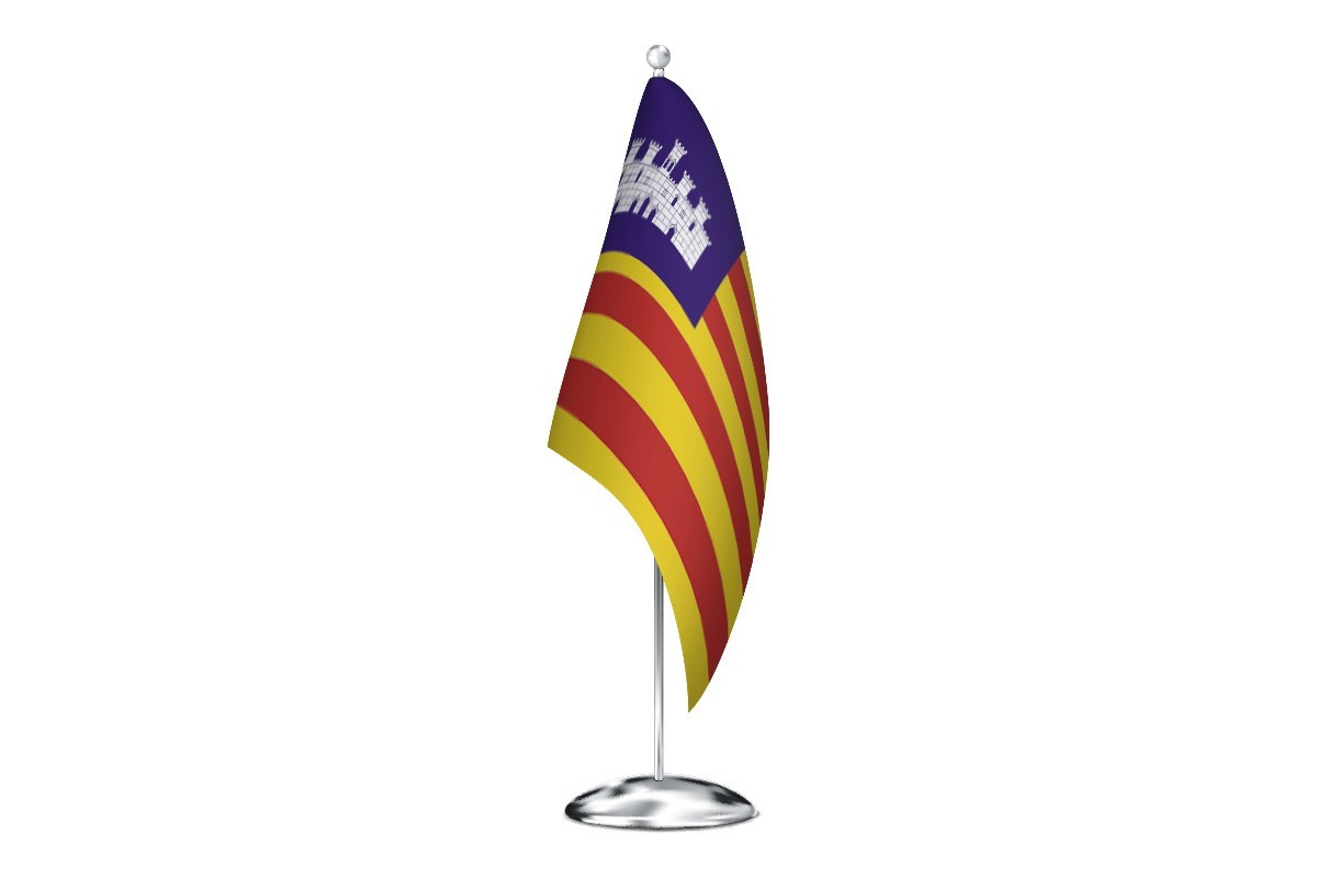 Bandera de despacho de Baleares con escudo de alta calidad