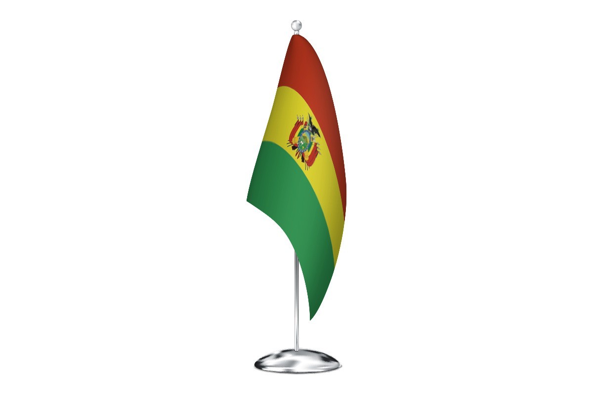 Bandera de despacho de Bolivia con escudo de alta calidad