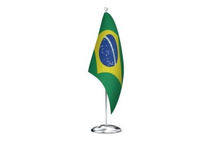 Bandera de despacho de Brasil con escudo de alta calidad 123