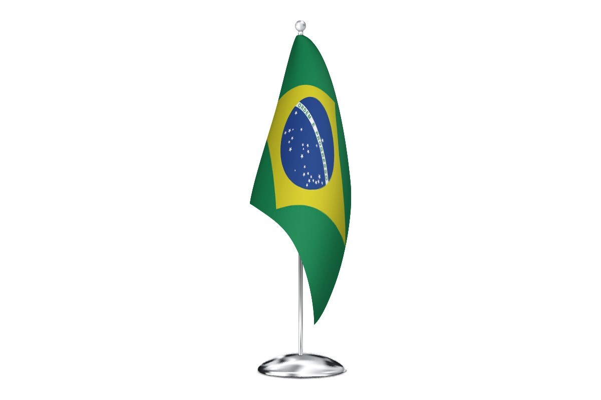 Bandera de despacho de Brasil con escudo de alta calidad