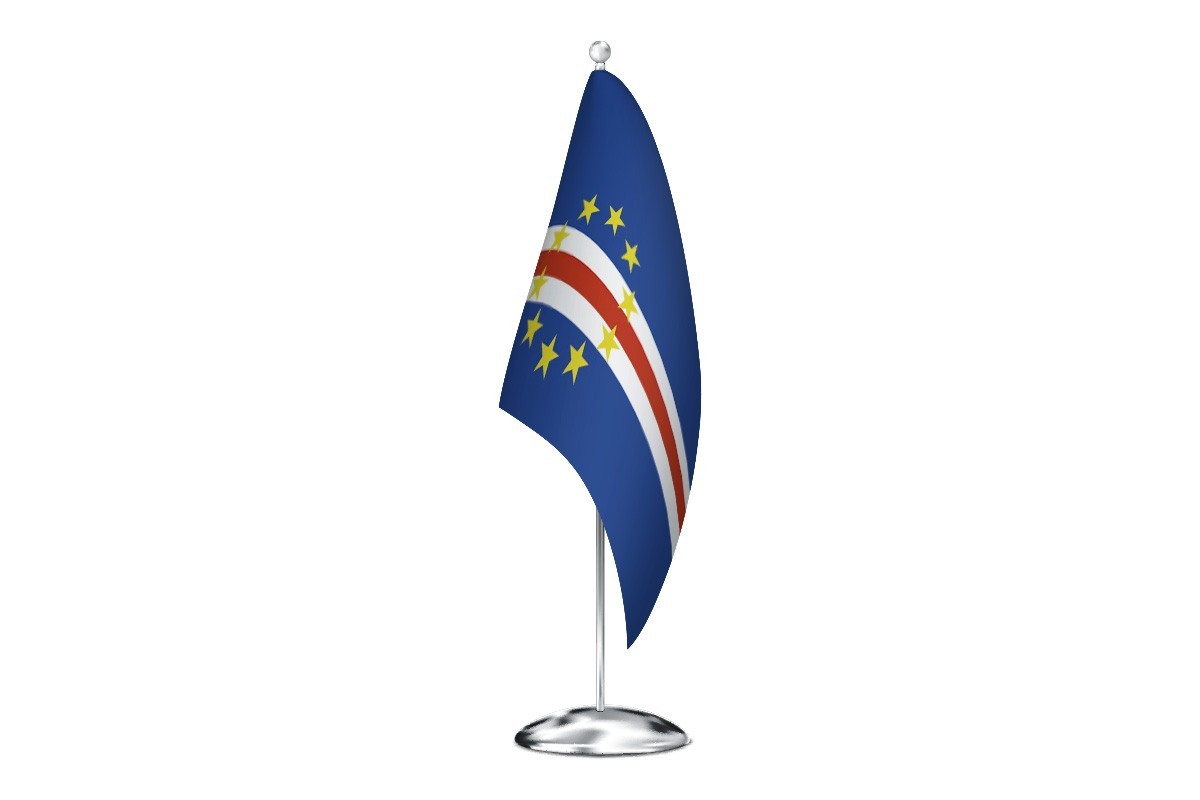 Bandera de despacho de Cabo Verde con escudo de alta calidad