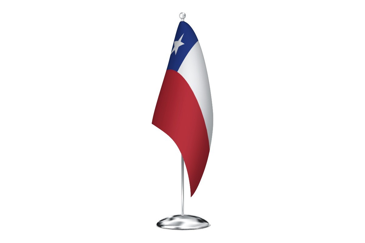 Bandera de despacho de Chile con escudo de alta calidad