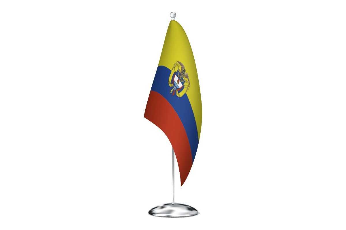 Bandera de despacho de Colombia con escudo de alta calidad