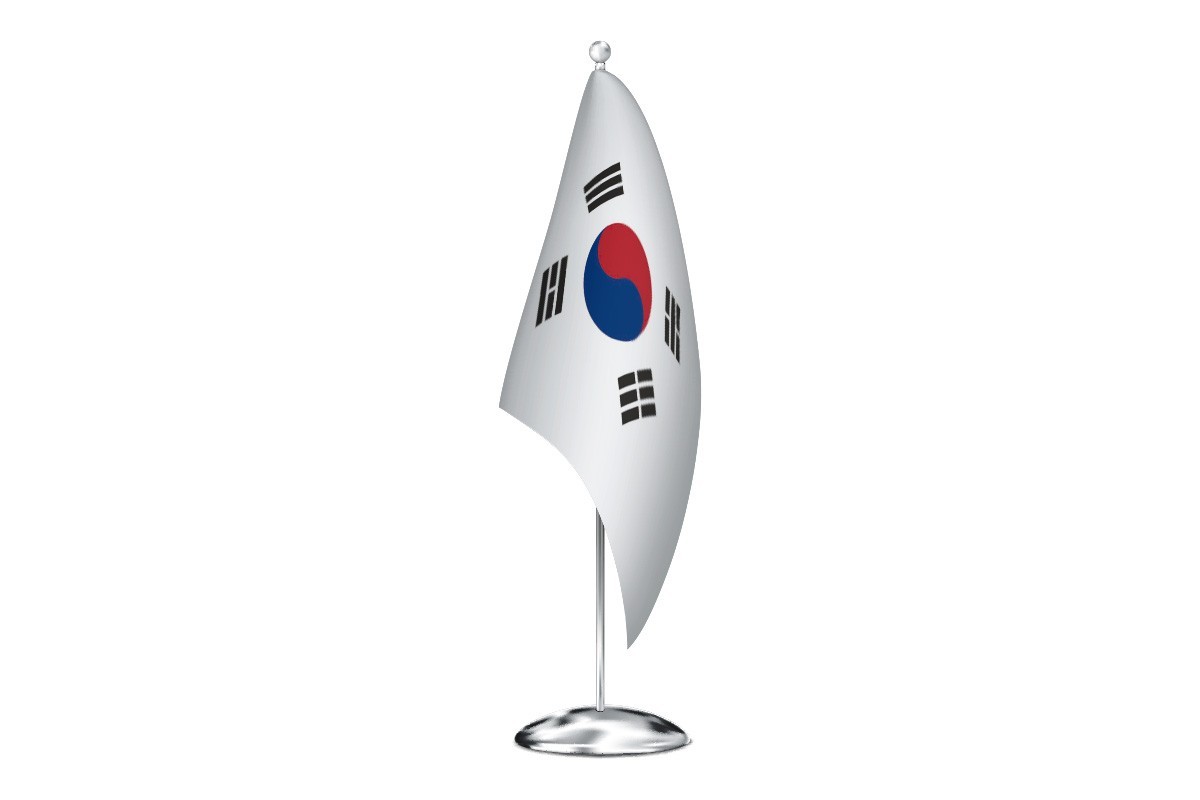 Bandera de despacho de Corea del Sur con escudo de alta calidad