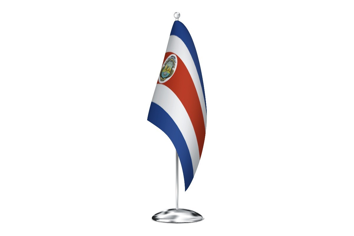 Bandera de despacho de Costa Rica con escudo de alta calidad