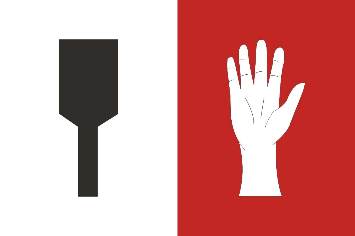 Bandera de mesa de Palau-solità i Plegamans Bandera de mesa de Palau-solità i Plegamans