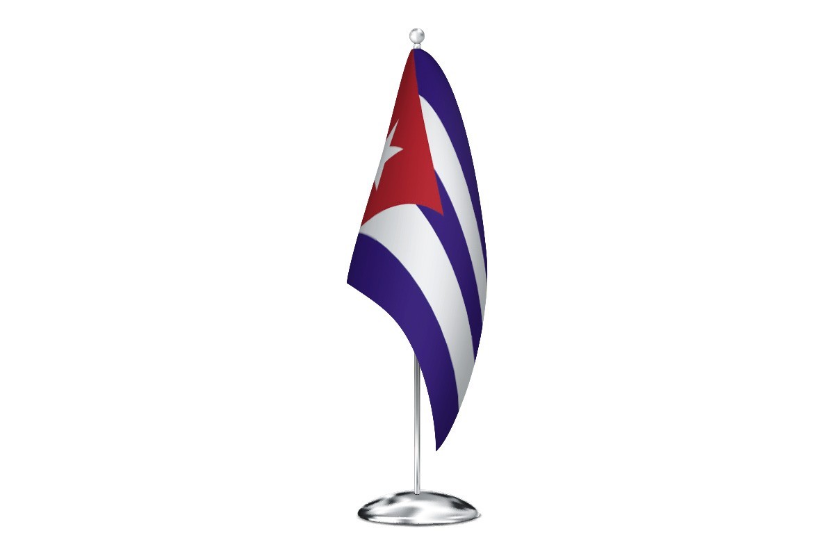 Bandera de despacho de Cuba con escudo de alta calidad