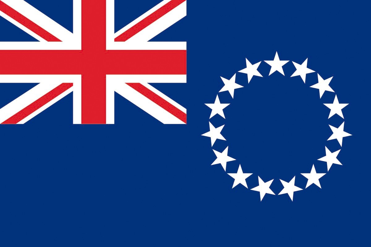 Bandera de Islas Cook con escudo de alta calidad para exterior Bandera de Islas Cook con escudo de alta calidad para exterior