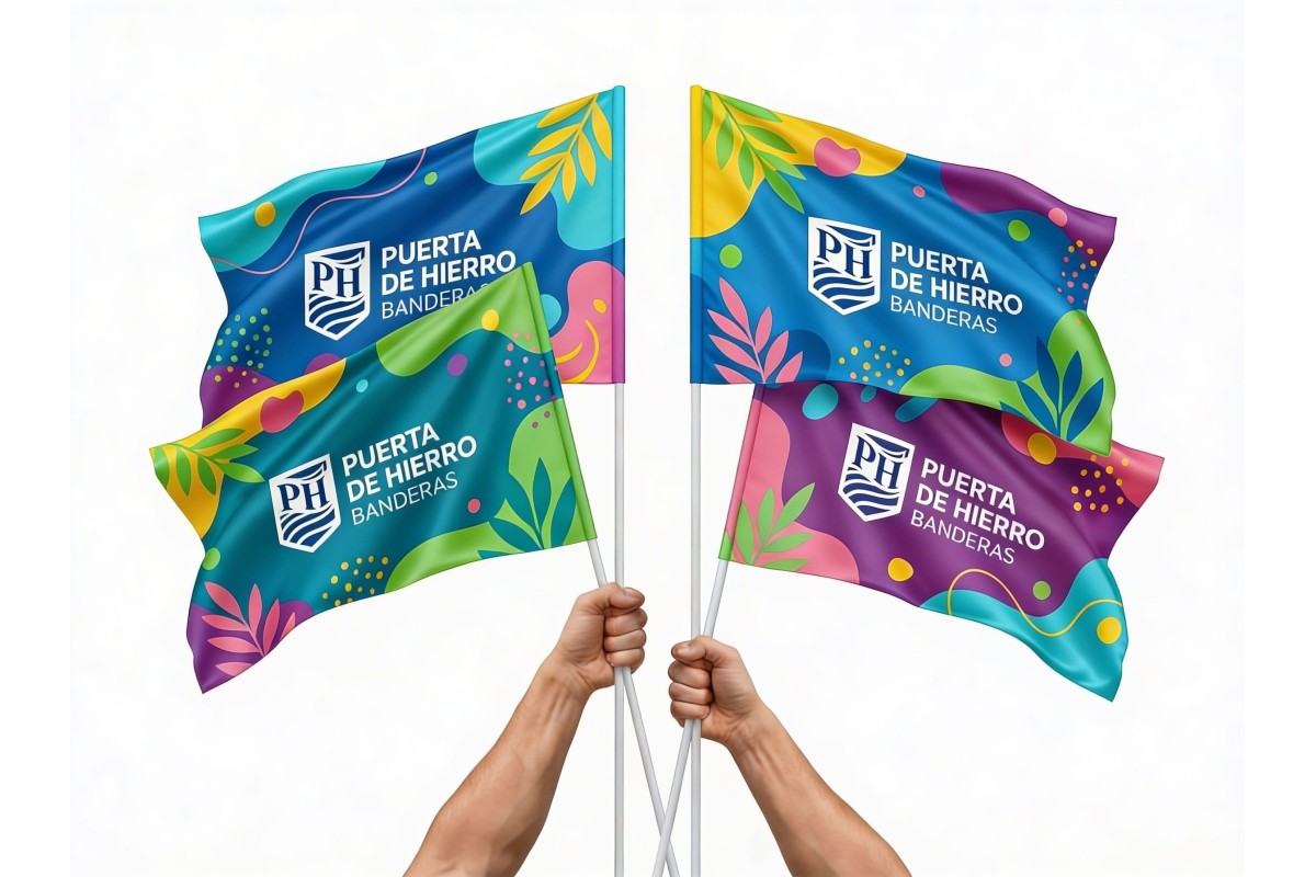 Banderín en textil personalizado con palo