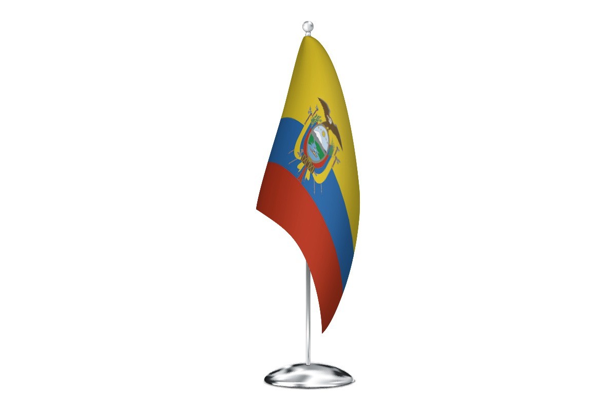 Bandera de despacho de Ecuador con escudo de alta calidad