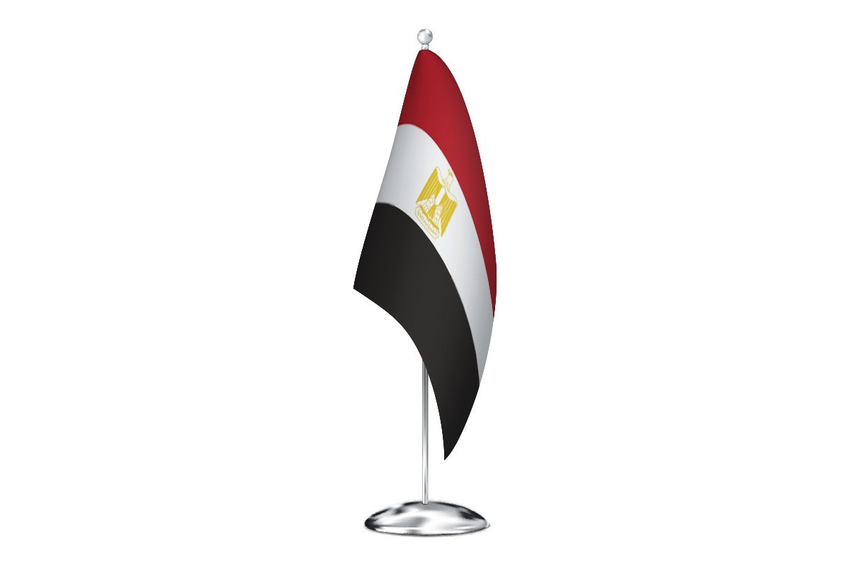 Bandera de despacho de Egipto con escudo de alta calidad