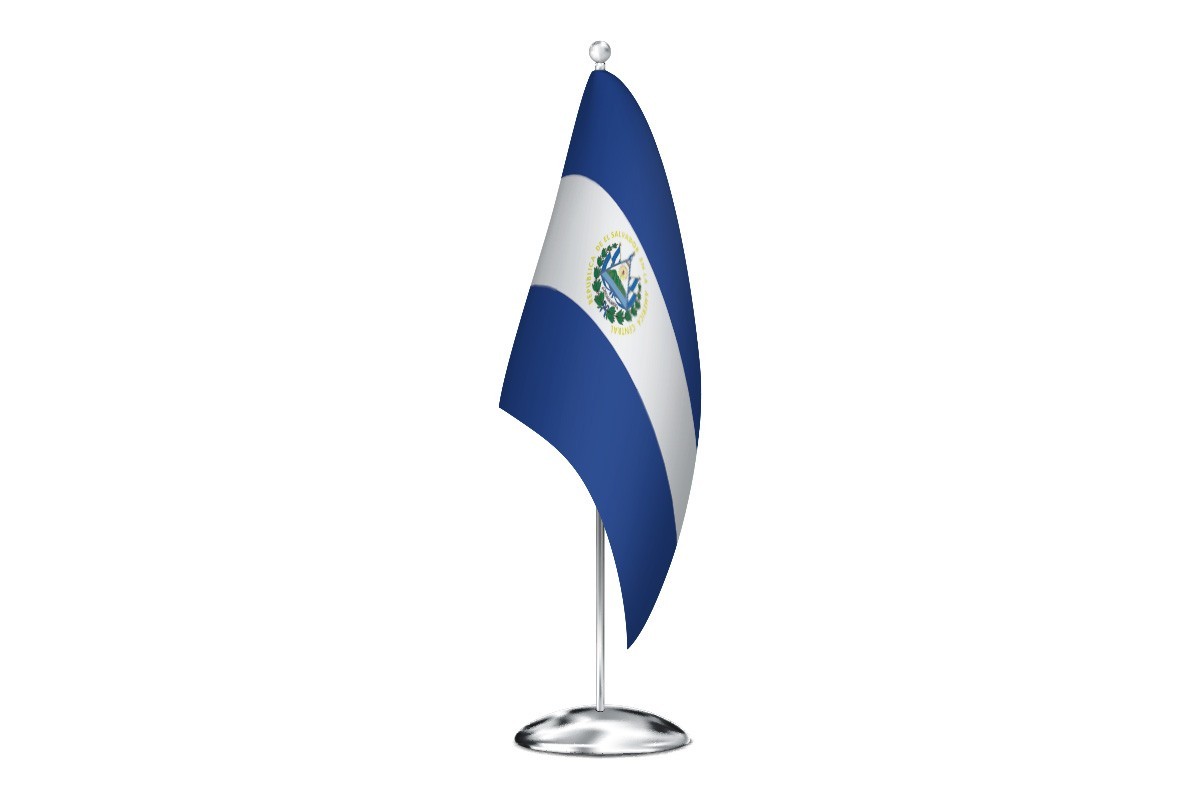 Bandera de despacho de El Salvador con escudo de alta calidad