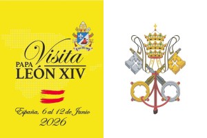 Bandera de la visita del Papa León XIV a España 123
