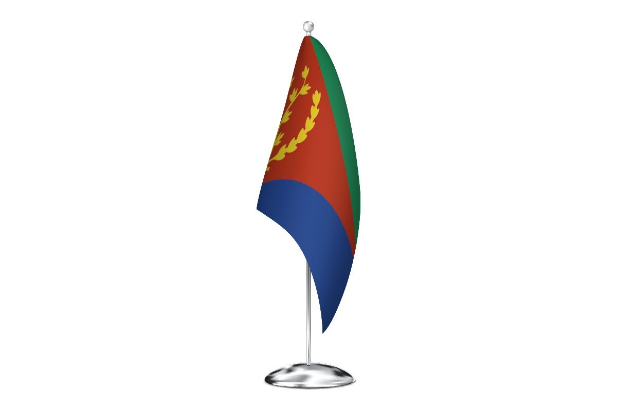 Bandera de despacho de Eritrea con escudo de alta calidad