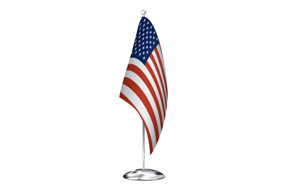 Bandera de despacho de Estados Unidos con escudo de alta calidad
