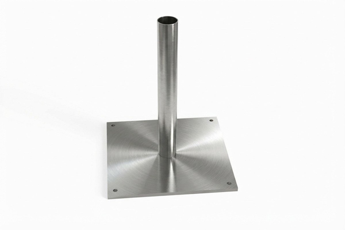 Base inoxidable para mástil para anclar a suelo