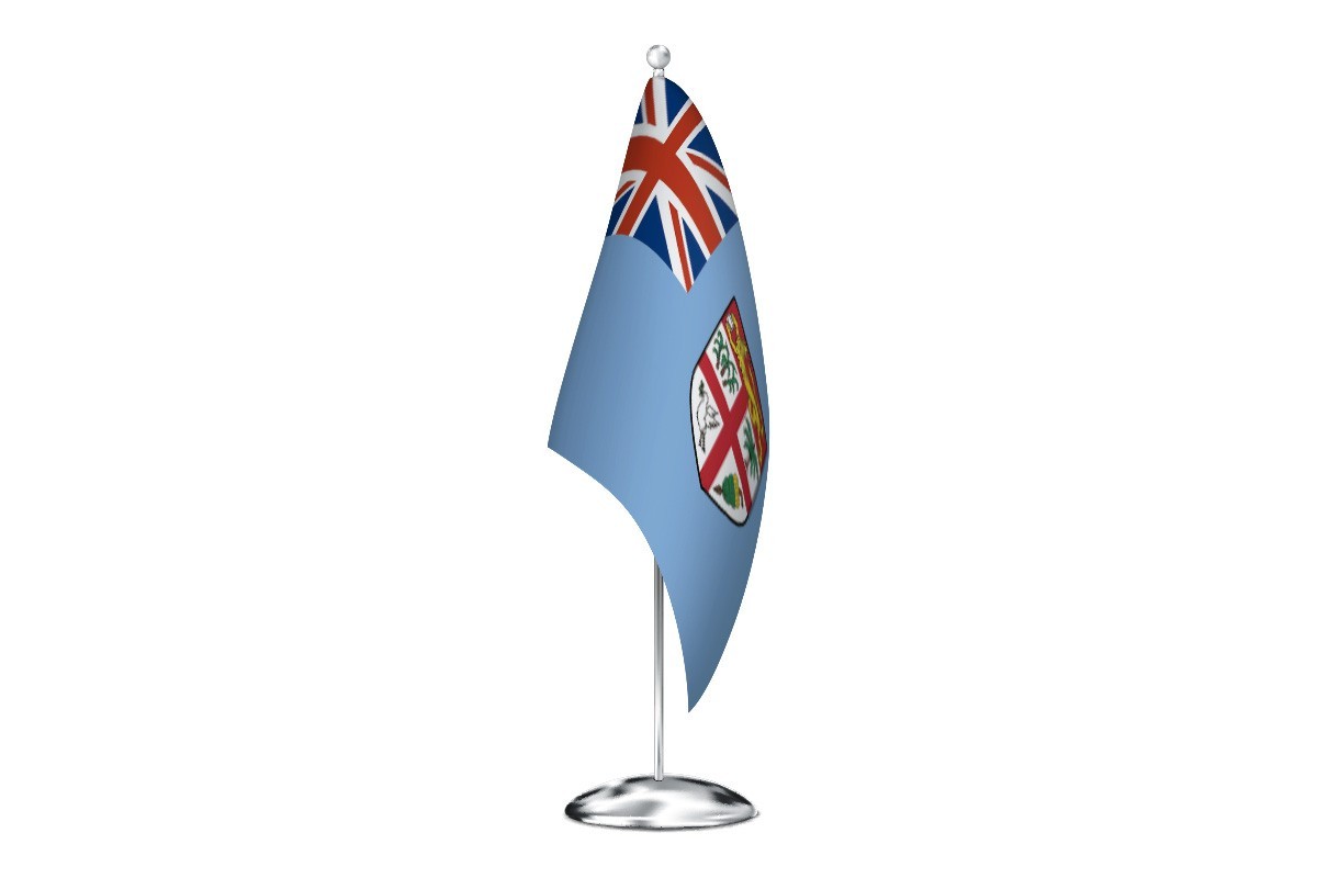 Bandera de despacho de Fiyi con escudo de alta calidad