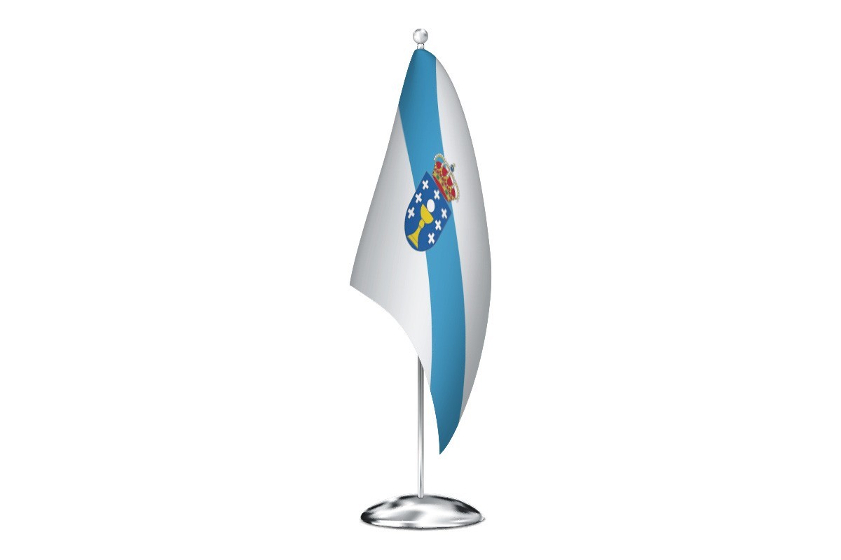 Bandera de despacho de Galicia con escudo de alta calidad