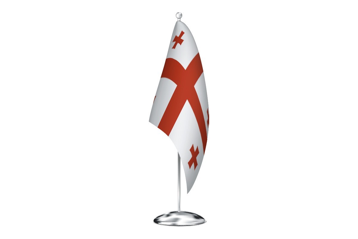 Bandera de despacho de Georgia con escudo de alta calidad