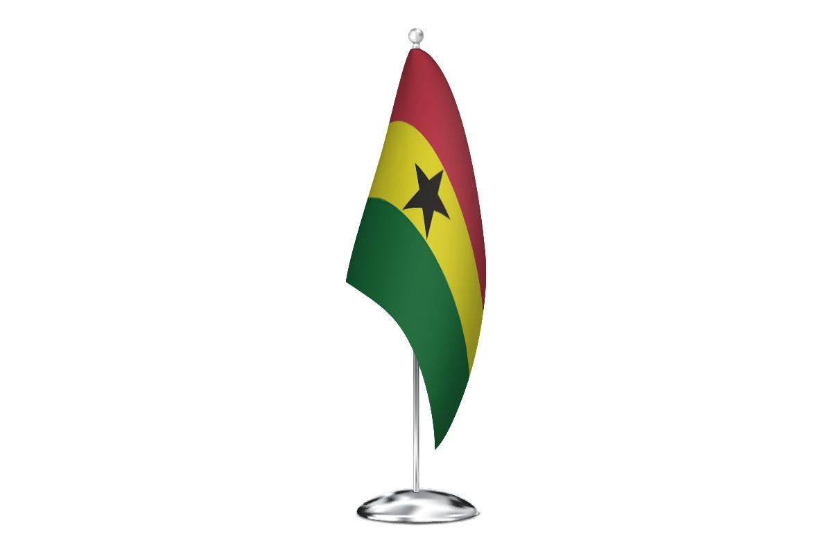 Bandera de despacho de Ghana con escudo de alta calidad