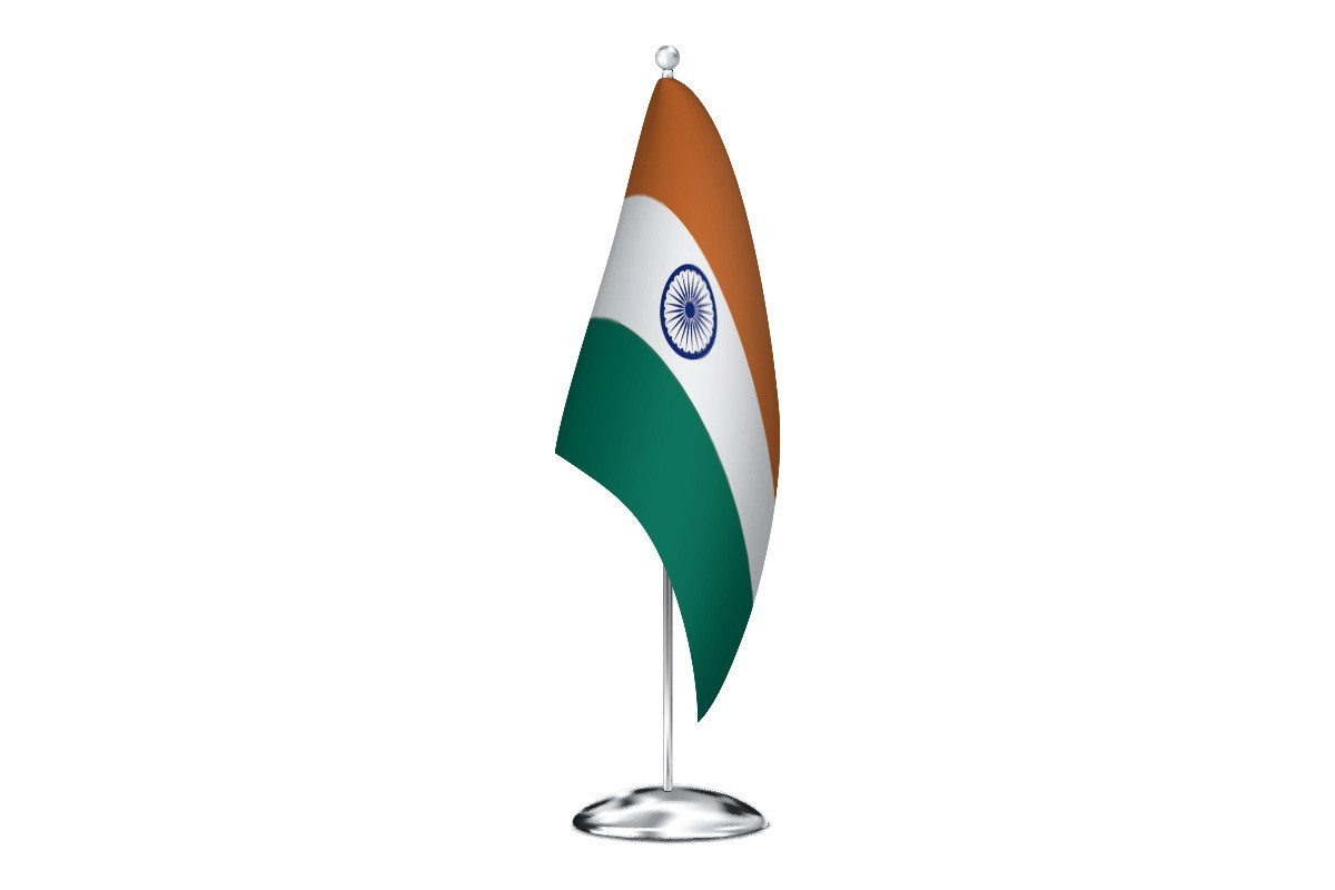 Bandera de despacho de India con escudo de alta calidad