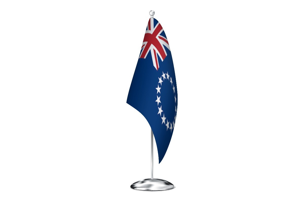 Bandera de despacho de Islas Cook con escudo de alta calidad