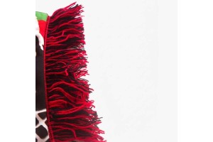 fleco para bufanda personalizada rojo-negro